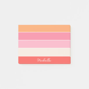 Post-it® Coloré rose orange Personnalisé Bandes de Couleurs