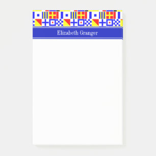 Post-it® Colorful Nautical Signal Flags Royal Name Monogram