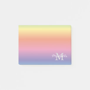 Post-it® Coloris Pastel coloré Arc-en-ciel Monogramme