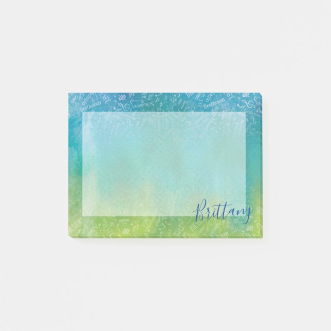 Post-it® Compositeurs de musique classique personnalisés Bl (Devant)