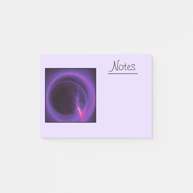 Post-it® Conception abstraite circulaire rose et violet (Devant)