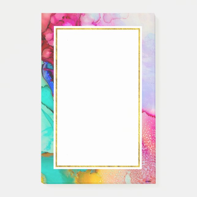 Post-it® Conception aquarelle de marbre abstrait moderne (Devant)