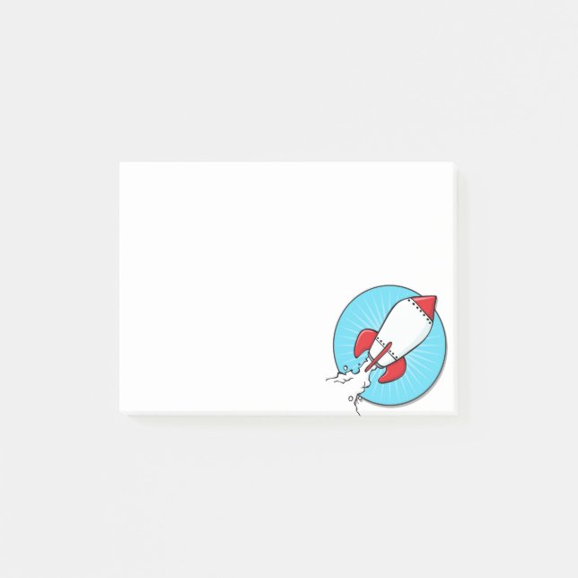 Post-it® Conception de RocketShip de bande dessinée (Devant)