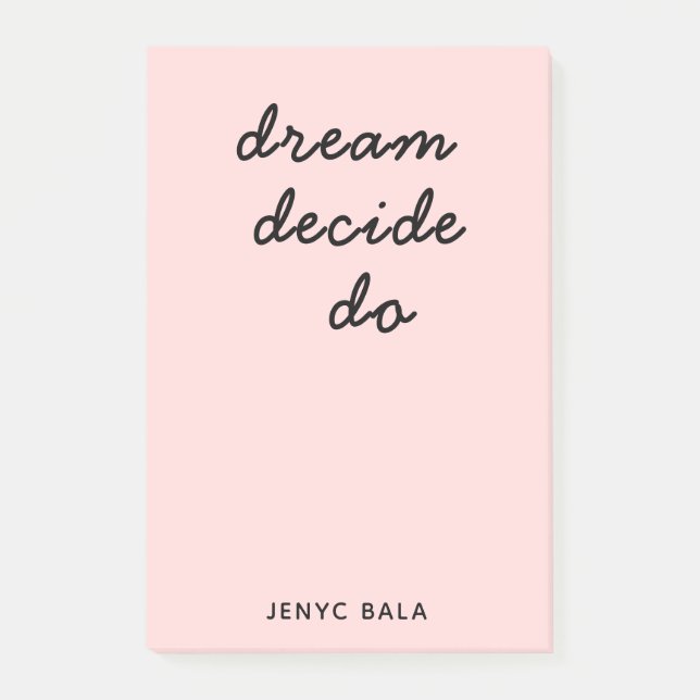 Post-it® Conception de script moderne rose gênant (Devant)