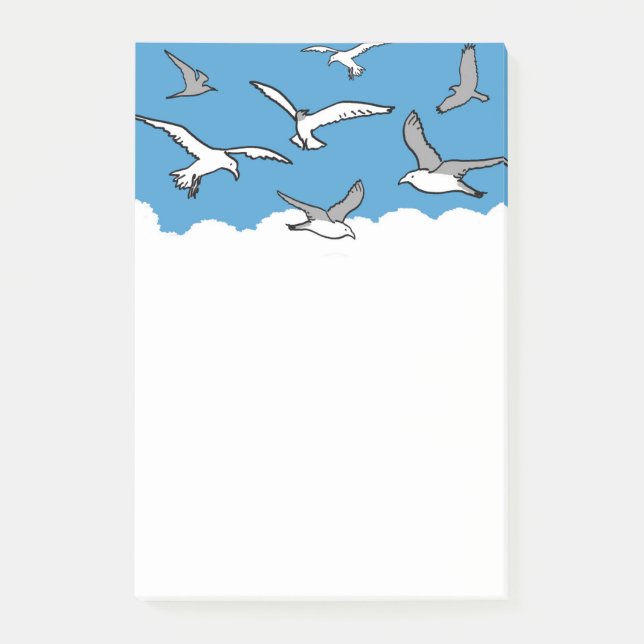 Post-it® Conception d'oiseaux volants élevés (Devant)
