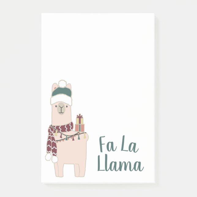 Post-it® Conception mignonne de lama de La des vacances fa (Devant)
