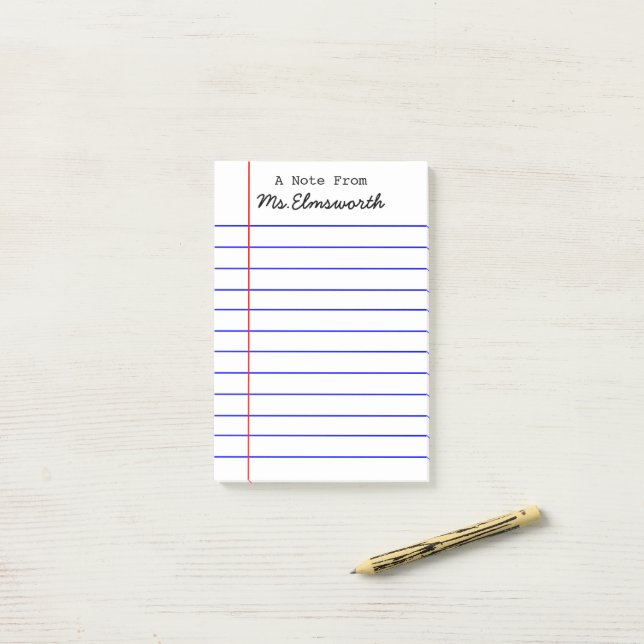 Post-it® Conception personnalisée de papier scolaire - Cade (Sur un bureau)