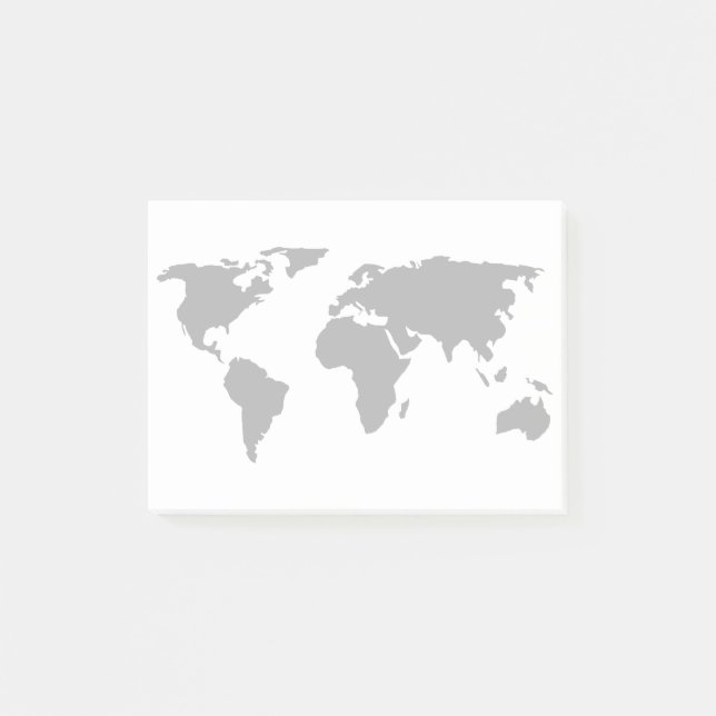 Post-it® Conception simple de cartes du monde (Devant)