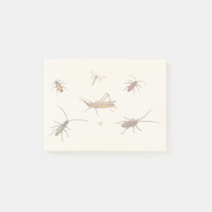 Post-it® Conception Vintage avec sept insectes différents