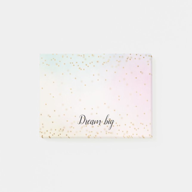 Post-it® Confetti d'or rose jaune (Devant)