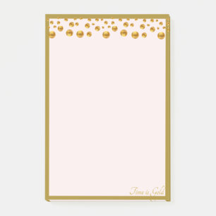 Post-it® Confettis dorés et cadre doré sur ivoire