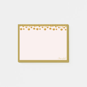 Post-it® Confettis dorés et cadre doré sur ivoire