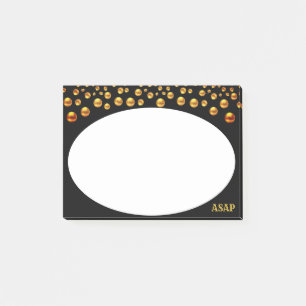 Post-it® Confettis dorés sur Post_It Notes noir et blanc
