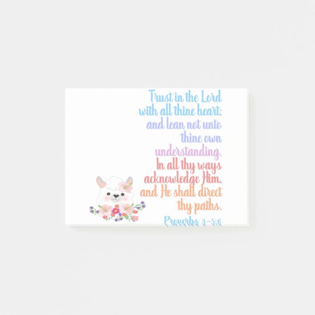 Post-it® Confiance dans la Bible Verse du Seigneur (Devant)