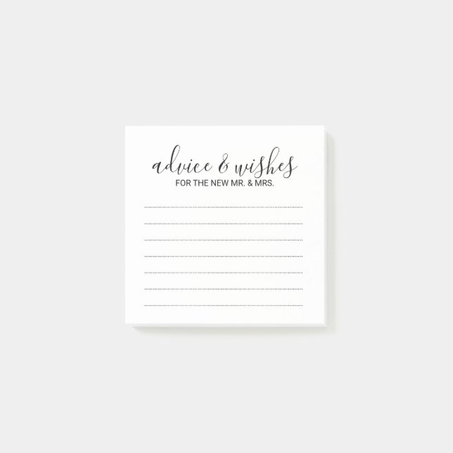 Post-it® Conseil et souhaits modernes de mariage de (Devant)