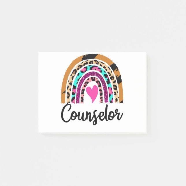 Post-it® Conseiller Rainbow Leopard Funny School Conseiller (Devant)