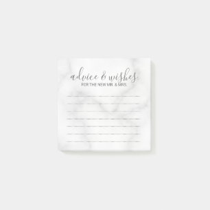 Post-it® Conseils et vœux de mariage élégants en marbre bla