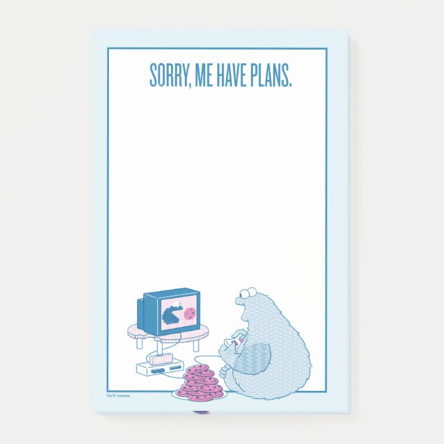 Post-it® Cookie Monster | Désolé, J'Ai Des Plans (Devant)