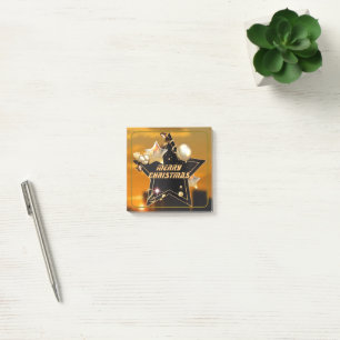 Post-it® Cool Sunrise Black Gold Metallic Stars Noël