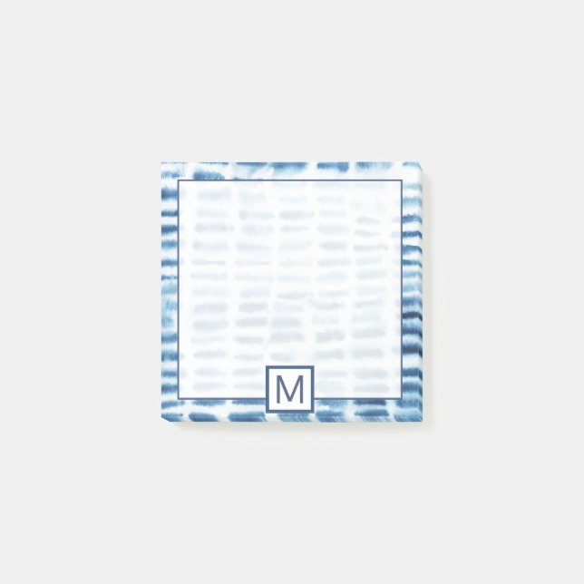 Post-it® Copie d'aquarelle du monogramme | Indigio (Devant)