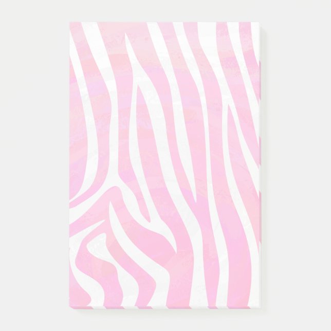 Post-it® Copie de rose indien de zèbre et blanche (Devant)