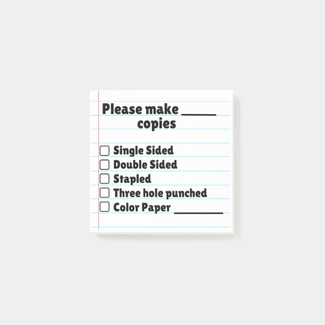 Post-it® Copies de l'enseignant Note collante (Devant)