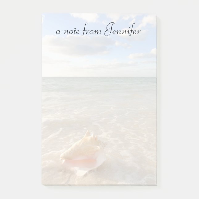 Post-it® Coquillage De Conch Dans Le Sable Sur La Plage Tro (Devant)