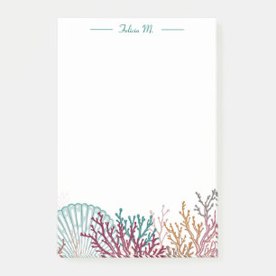 Post-it® Coquille d'escargot bleu et corail