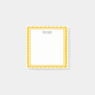 Post-it® Coquille jaune CUSTOM Chic Monogramme Personnalisé