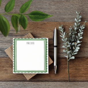 Post-it® Coquille verte personnalisée Chic Monogramme