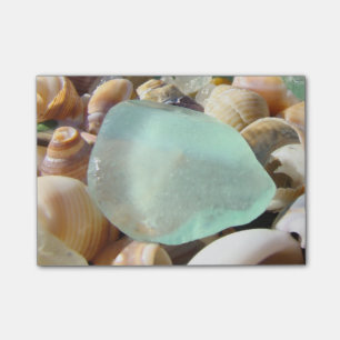 Post-it® Coquilles bleues en verre de mer de notes de