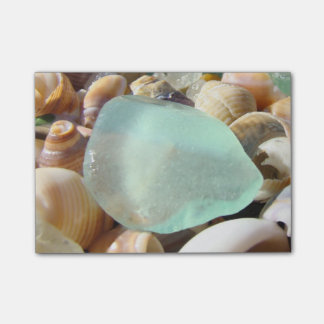 Post-it® Coquilles bleues en verre de mer de notes de