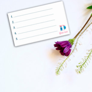 Post-it® Corail bleu monogramme lettre D notes