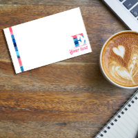 Corail bleu monogramme lettre E notes