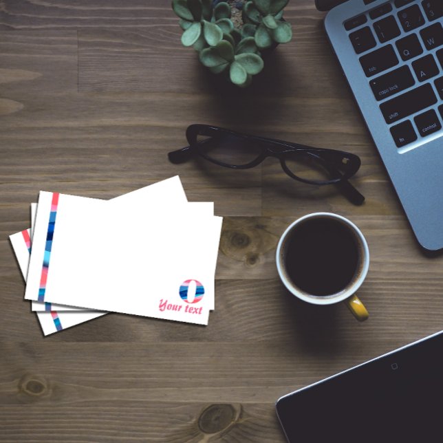 Post-it® Corail bleu monogramme lettre O notes (Créateur téléchargé)