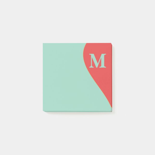Post-it® Corail et Turquoise du Sud-Ouest avec Monogramme (Devant)