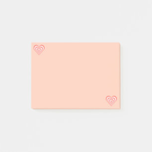 Post-it® Corail mignon rose et les coeurs blancs sur rose c
