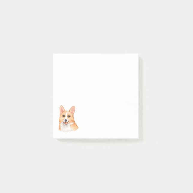Post-it® Corgi d'aquarelle pour l'amant de corgi (Devant)