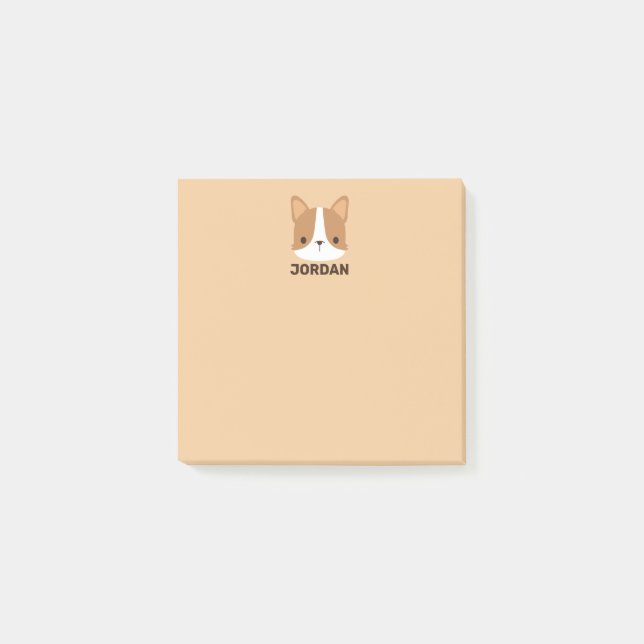Post-it® Corgi mignon avec nom personnalisé (Devant)