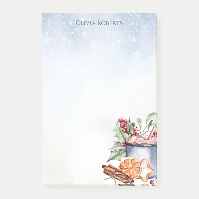 Post-it® Cosy Hot Cocoa hiver Snowly Personnalisé (Devant)