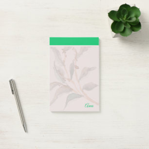 Post-it® Couleur d'aquarelle couleur verte de bordure perso