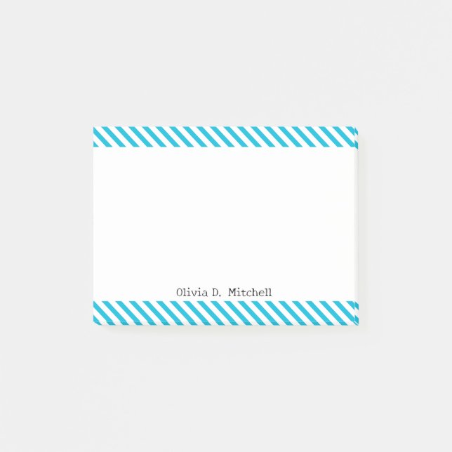 Post-it® Couleur de tendance - Vivid Cyan strié (Devant)