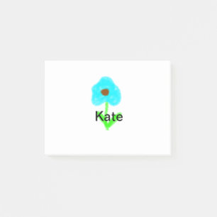 Post-it® Couleur d'eau bleu vert ajouter votre nom texte pe