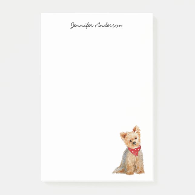 Post-it® Couleur d'eau Yorkie mignonne personnalisée (Devant)