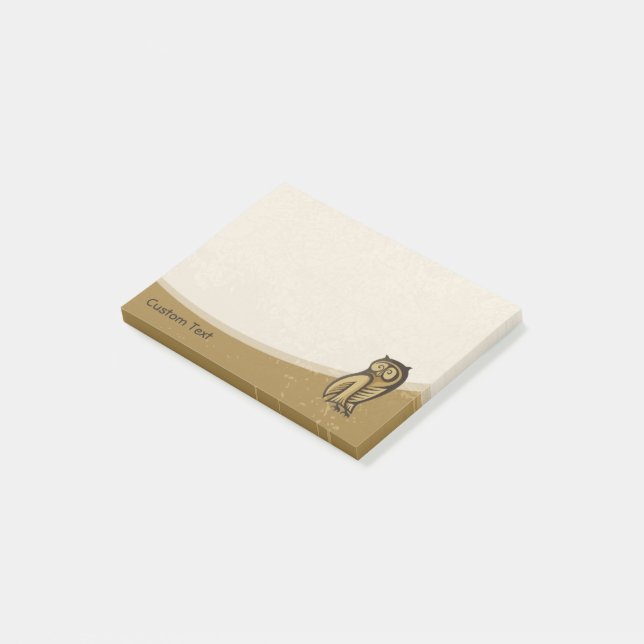 Post-it® Couleur du symbole de hibou (Incliné)