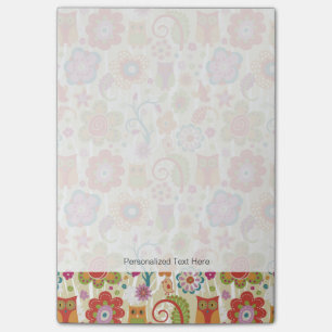 Post-it® Couleur florale et hibou