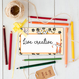 Post-it® Couleur jaune avec pattes chatons mignons 10" x 6"