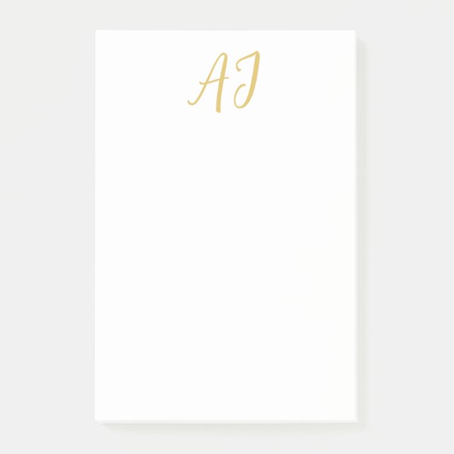 Post-it® Couleur Or Monogramme Initiale Classique Professio (Devant)