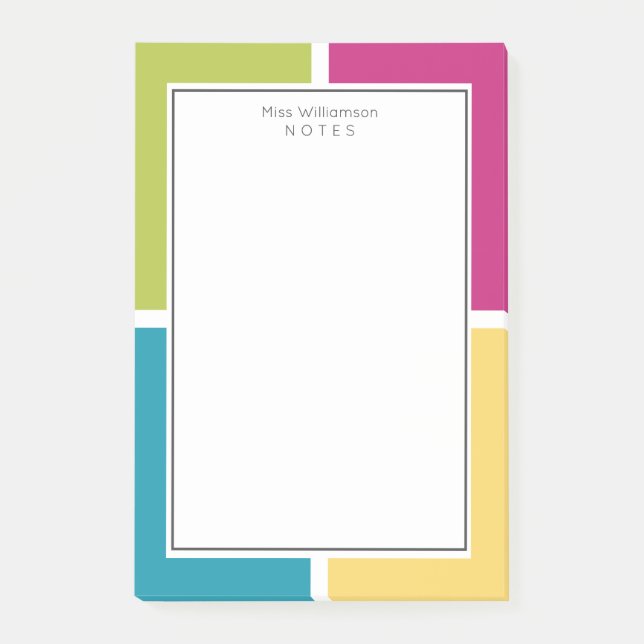Post-it® COULEURS D'ÉTÉ Quadrants Texte facultatif (Devant)