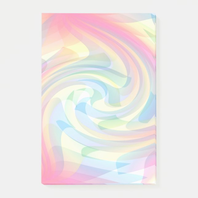 Post-it® Couleurs douces Pastel Swirl Jaune Rose Bleu Abstr (Devant)